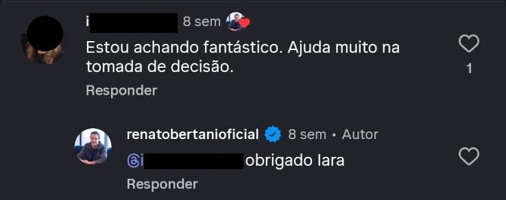 Depoimento: ajuda muito na tomada de decisão