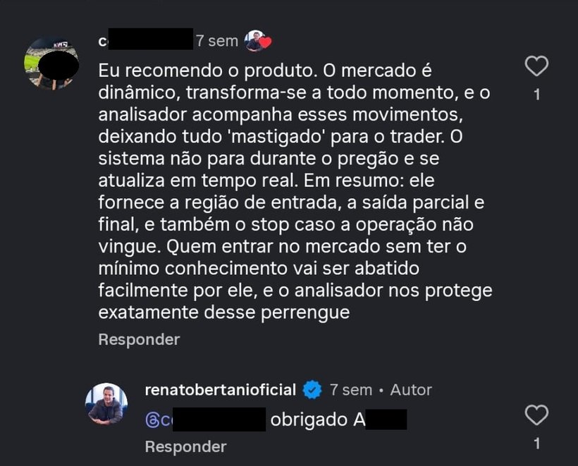 Depoimento: recomendo o produto, o analisador nos protege