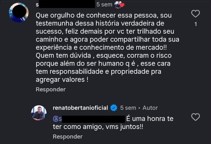 Depoimento: história verdadeira de sucesso, responsabilidade